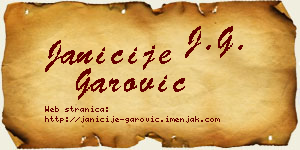 Janićije Garović vizit kartica